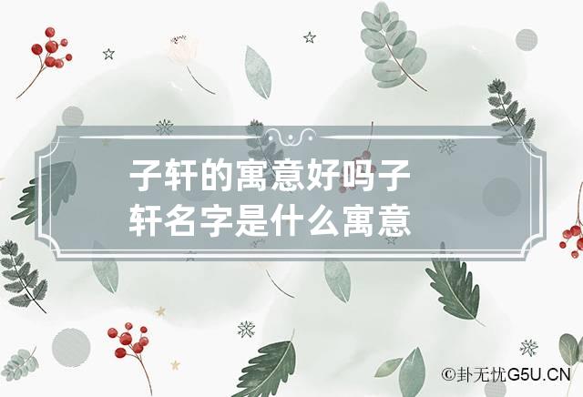 子轩的寓意好吗 子轩名字是什么寓意