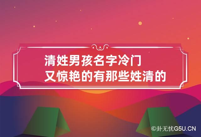 清姓男孩名字冷门又惊艳的有那些 姓清的男孩名字古风