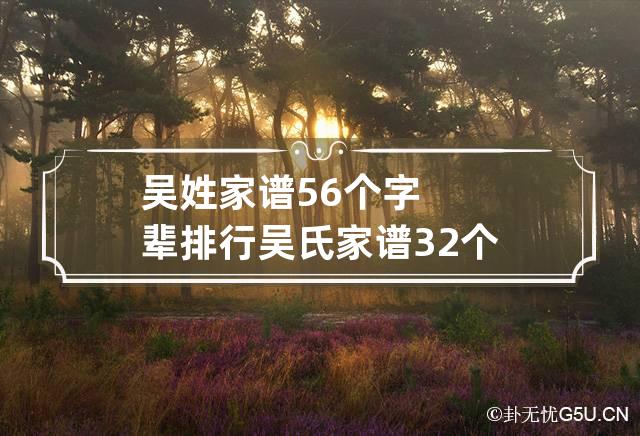 吴姓家谱56个字辈排行 吴氏家谱32个字辈