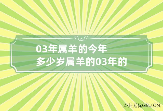 03年属羊的今年多少岁 属羊的03年的今年多大