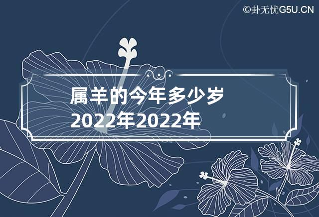 属羊的今年多少岁2022年 2022年属羊多大了